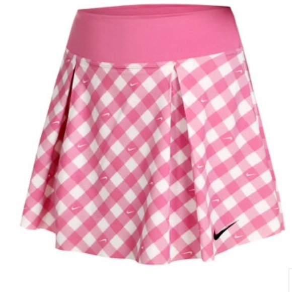 Nike Dri-Fit Club Nike swoosh Pink White Printed tennis Skirt skort size Small - Picture 11 of 12